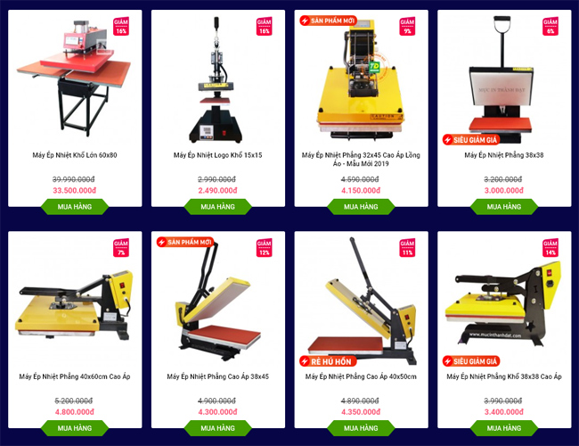 Có rất nhiều loại máy ép nhiệt phẳng cho bạn sử dụng