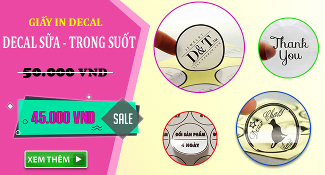 GIẤY IN DECAL SỮA - TRONG SUỐT