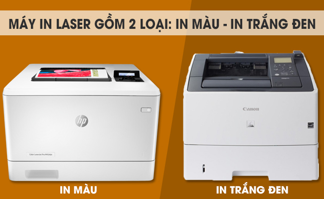 Máy in laser màu và Máy in laser trắng đen