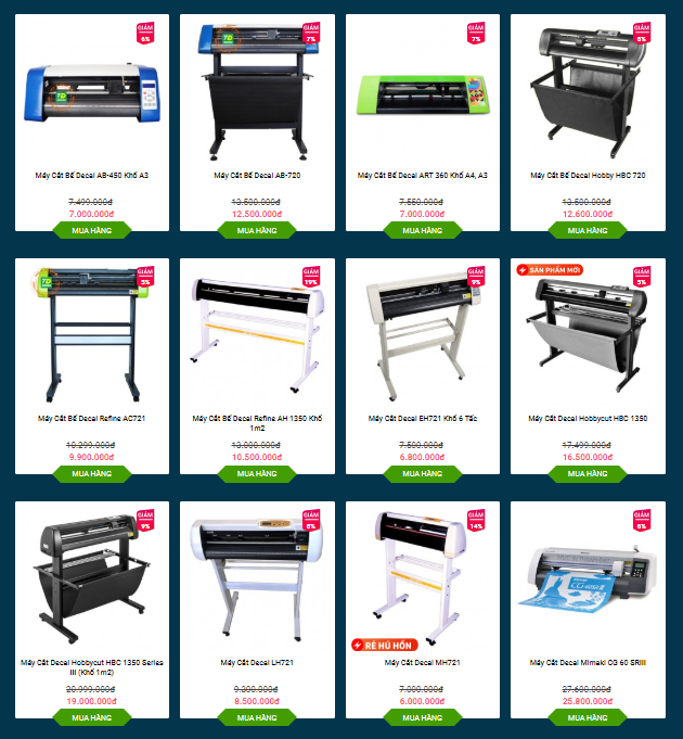 Thành Đạt cung cấp đa dạng các loại máy cắt decal được dúng phổ biến nhất hiện nay
